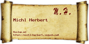 Michl Herbert névjegykártya